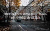 红桃影视不完全体验说明：一些容易被忽视但很关键的体验点