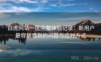 白虎网站一区完整体验记录：新用户最容易遇到的问题与应对方式