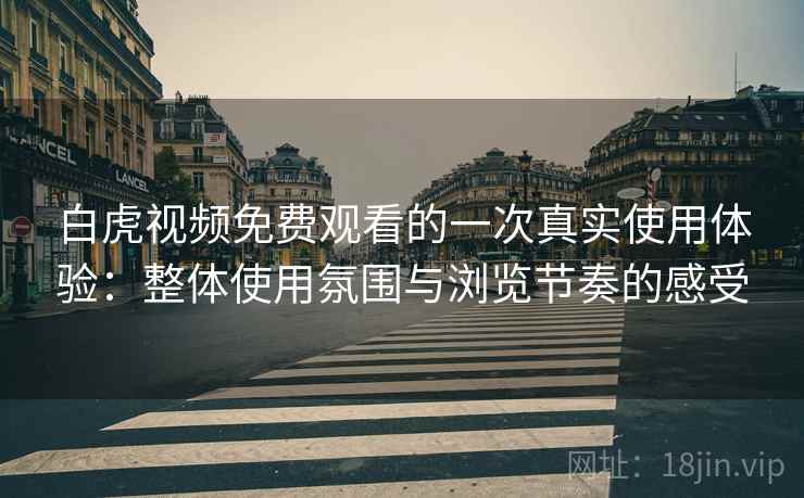 白虎视频免费观看的一次真实使用体验：整体使用氛围与浏览节奏的感受
