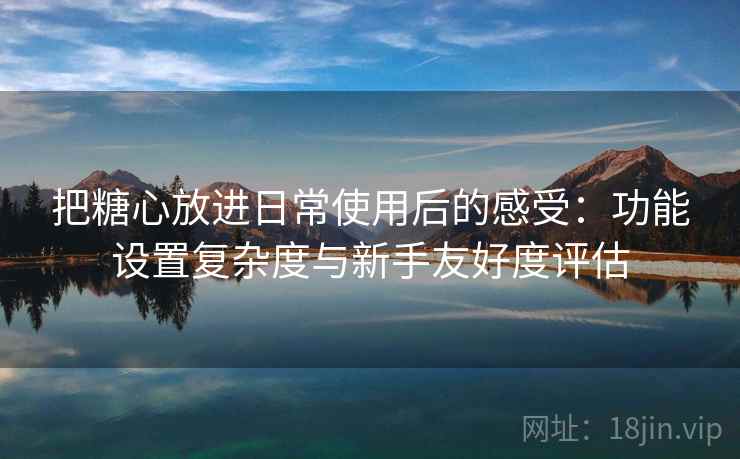 把糖心放进日常使用后的感受:功能设置复杂度与新手友好度评估 把糖心放进日常使用后的感受:功能设置复杂度与新手友好度评估