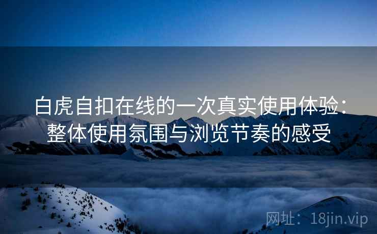 白虎自扣在线的一次真实使用体验:整体使用氛围与浏览节奏的感受 白虎自扣在线的一次真实使用体验:整体使用氛围与浏览节奏的感受