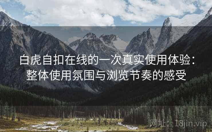 白虎自扣在线的一次真实使用体验:整体使用氛围与浏览节奏的感受 白虎自扣在线的一次真实使用体验:整体使用氛围与浏览节奏的感受